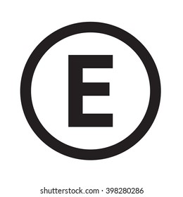 Basic font for letter E icon Illustration design