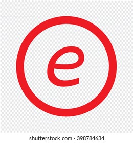 Basic font letter e icon Illustration design