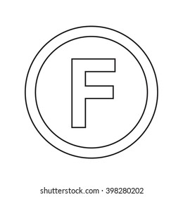 Basic font for letter F icon Illustration design
