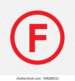 Basic font for letter F icon Illustration design