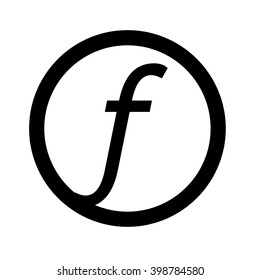 Basic font letter f icon Illustration design