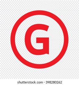 Basic font for letter G icon Illustration design