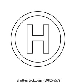 Basic font for letter H icon Illustration design