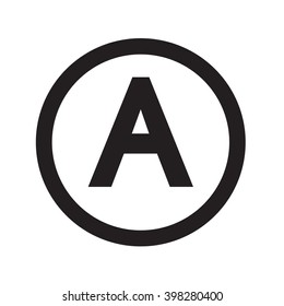 Basic font for letter A icon Illustration design