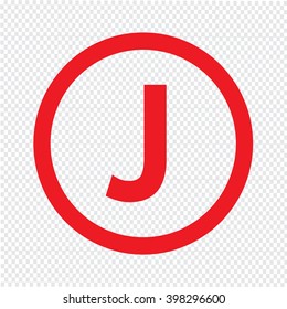 Basic font for letter J icon Illustration design