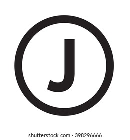 Basic font for letter J icon Illustration design