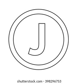 Basic font for letter J icon Illustration design