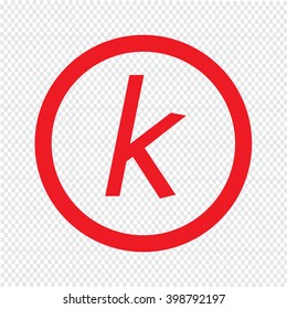 Basic font letter k icon Illustration design