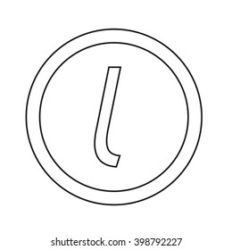 Basic font letter l icon Illustration design