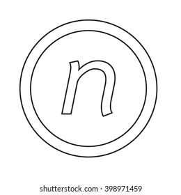 Basic font letter n icon Illustration design