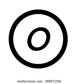 Basic font letter o icon Illustration design