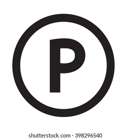 Basic font letter P icon Illustration design