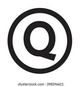 Basic font letter Q icon Illustration design