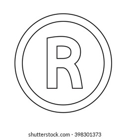 Basic font letter R icon Illustration design