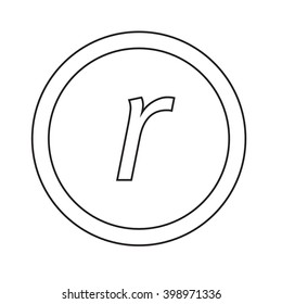 Basic font letter r icon Illustration design