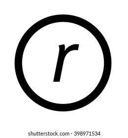 Basic font letter r icon Illustration design