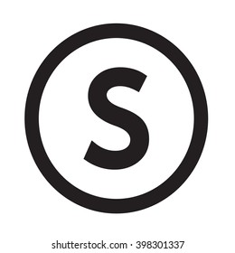Basic font letter S icon Illustration design