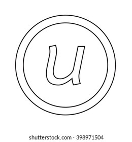 Basic font letter u icon Illustration design