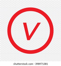 Basic font letter v icon Illustration design