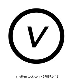 Basic font letter v icon Illustration design