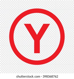 Basic font letter Y icon Illustration design