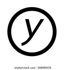 Basic font letter y icon Illustration design