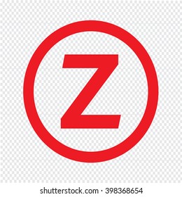 Basic font letter Z icon Illustration design
