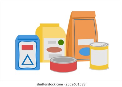 Basic food. Vector simple color flat illustration.