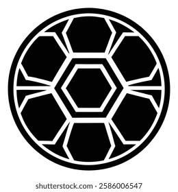 a basic football icon with hexagonal and pentagona  