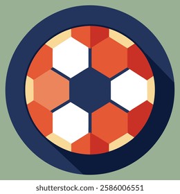 a basic football icon with hexagonal and pentagona  