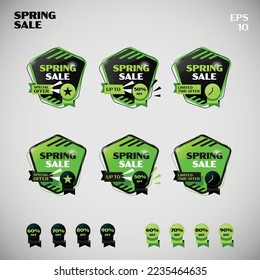 Basic Form of Spring Sale, Modern sale banners and labels modern collection