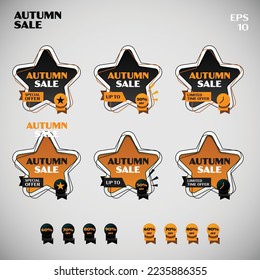 Basic Form of Star Autumn Sale, Modern sale banners and labels modern collection