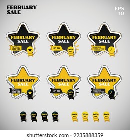 Basic Form of Star February Sale, Moderne Banner und Labels Moderne Kollektion