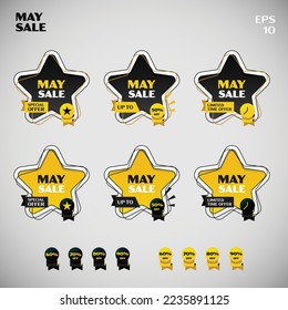 Basic Form of Star May Sale, Modern sale banners and labels modern collection