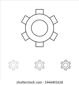 Basic, Gear, Setting, Ui Bold and thin black line icon set