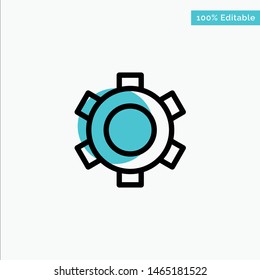 Basic, Gear, Setting, Ui turquoise highlight circle point Vector icon. Vector Icon Template background