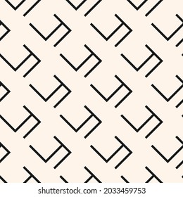 Basic geo seamless pattern with grid, lattice, mesh. Simple abstract repeat ornament. Fashion monochrome vector background texture. Minimalistic design of print, fabric, decor, wallpaper, paper