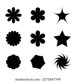 Basic Geometric black Shapes design collection