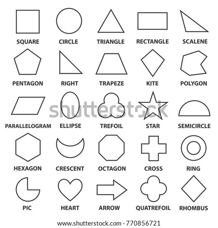 Basic Geometric Shapes Advance Mathematical Concepts Stock Vector ...