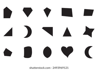 Basic geometric shapes icon set. Vector illustration, flat design.