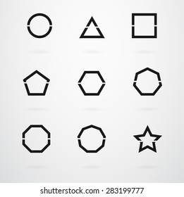 Basic Geometric Shapes Vector Icon Set