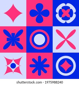 Basic geometry shapes. Abstract primitive bauhaus blocks, simple geometric forms. Vector geo web illustration