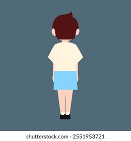 Elemento básico del cuerpo del gesto. Vista por delante y por detrás