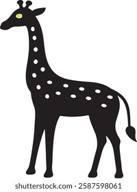 A basic giraffe icon with a long neck, small spots, and a simple profile view