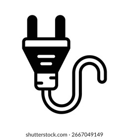 A basic glyph icon of home electrical plug
