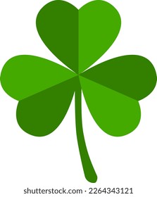 Basic Green Clover or Shamrock Symbol Icon. Vector Image.