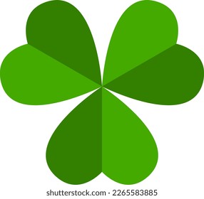 Basic Green Clover or Shamrock or Trefoil Symbol Icon. Vector Image.