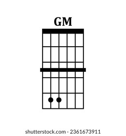 Grundlegende Gitarren-Akkord-Diagramm Symbol Vektorgrafik-Design