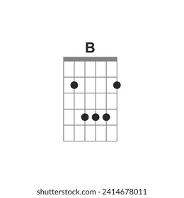 Basic guitar chords icon  B
