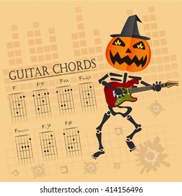Basic guitar chords ,Vector illustration